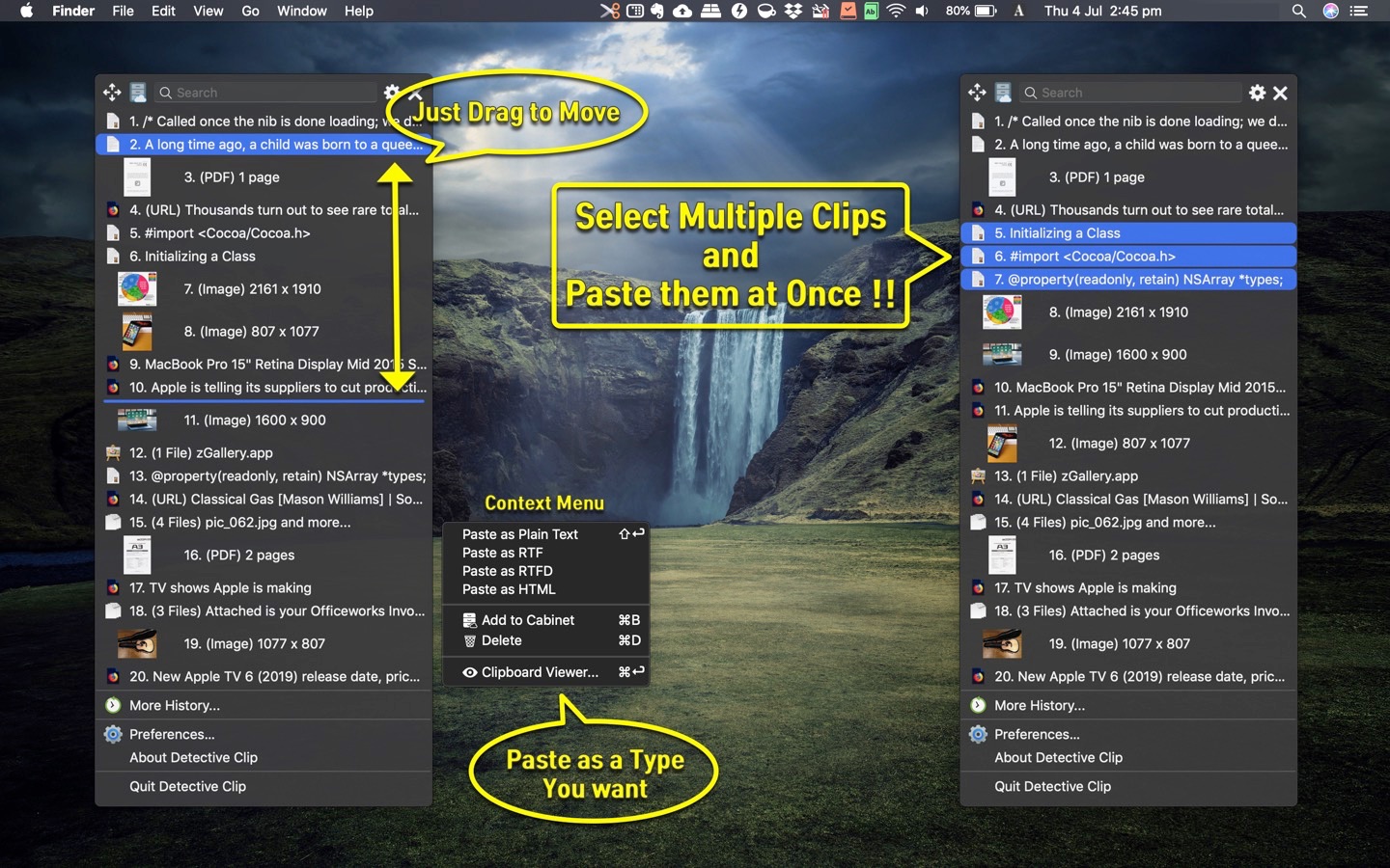 1Clipboard search and history