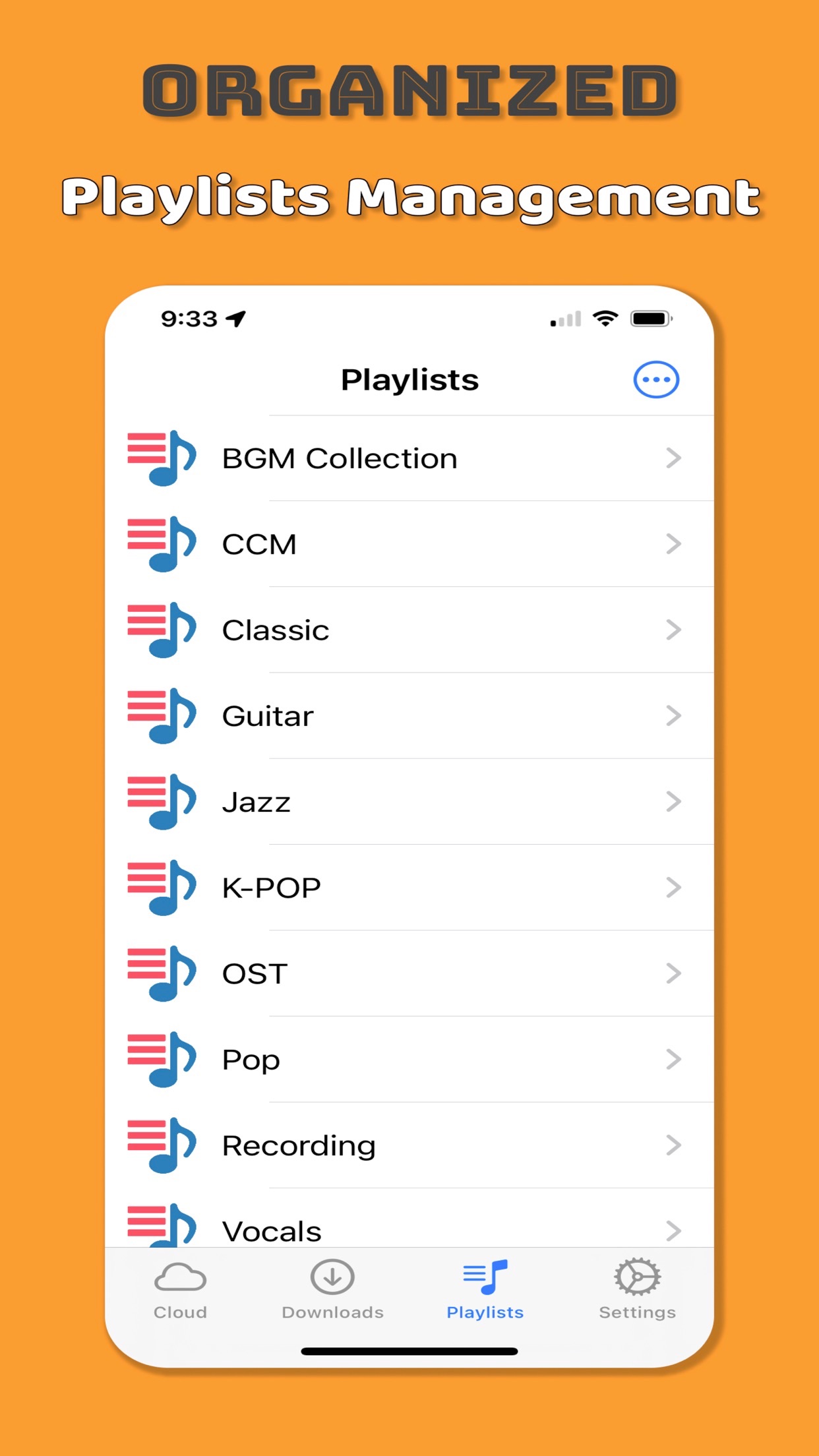 Cloud Player playlist management